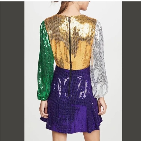 NWT Alice + Olivia Blaze Rainbow Mulit Colored Sequin Dress - Picture 4 of 11